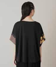 RHKIE13430 HIROKO KOSHINO(ヒロココシノ) 【ブラック：WEB/京王百貨店新宿店限定カラー】スリットスリーブプリントカットソー/日本製/洗える ベージュ