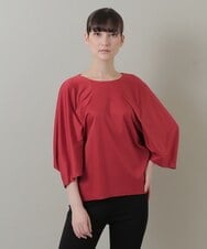 RHKIQ64390 HIROKO KOSHINO(ヒロココシノ) 【日本製】リヨセルコットンプルオーバー レッド