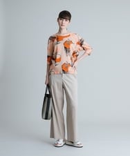 RHKIT57490 HIROKO KOSHINO(ヒロココシノ) 【洗える/日本製】フルーツジャガードコットンプルオーバー オレンジ
