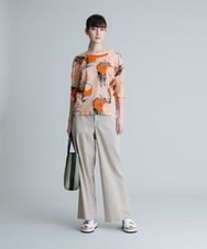 RHKIT57490 HIROKO KOSHINO(ヒロココシノ) 【洗える/日本製】フルーツジャガードコットンプルオーバー オレンジ