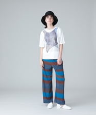 RHKIW40390 HIROKO KOSHINO(ヒロココシノ) パッチワーク柄コラージュドルマンカットソー /日本製/洗える ホワイト
