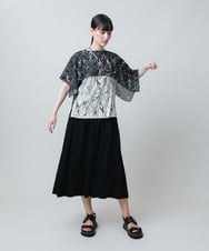 RHKJB20540 HIROKO KOSHINO(ヒロココシノ) スカーフレイヤードデザインブラウス/日本製/洗える ブラック