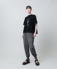 RHKJB23430 HIROKO KOSHINO(ヒロココシノ) 【UVカット/遮熱性】サイドギャザーボリュームスリーブカットソー /日本製/洗える ブラック