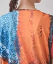 RHKJB24360 HIROKO KOSHINO(ヒロココシノ) 絵画プリントスムースカットソー/日本製/洗える オレンジ