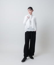 RHKJE20360 HIROKO KOSHINO(ヒロココシノ) ラメシアーハイネックデザインプルオーバー /日本製/洗える ブラック