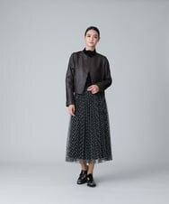 RHKJT02180 HIROKO KOSHINO(ヒロココシノ) 【洗える/日本製】ベア天竺ハイネックプルオーバー ブラウン