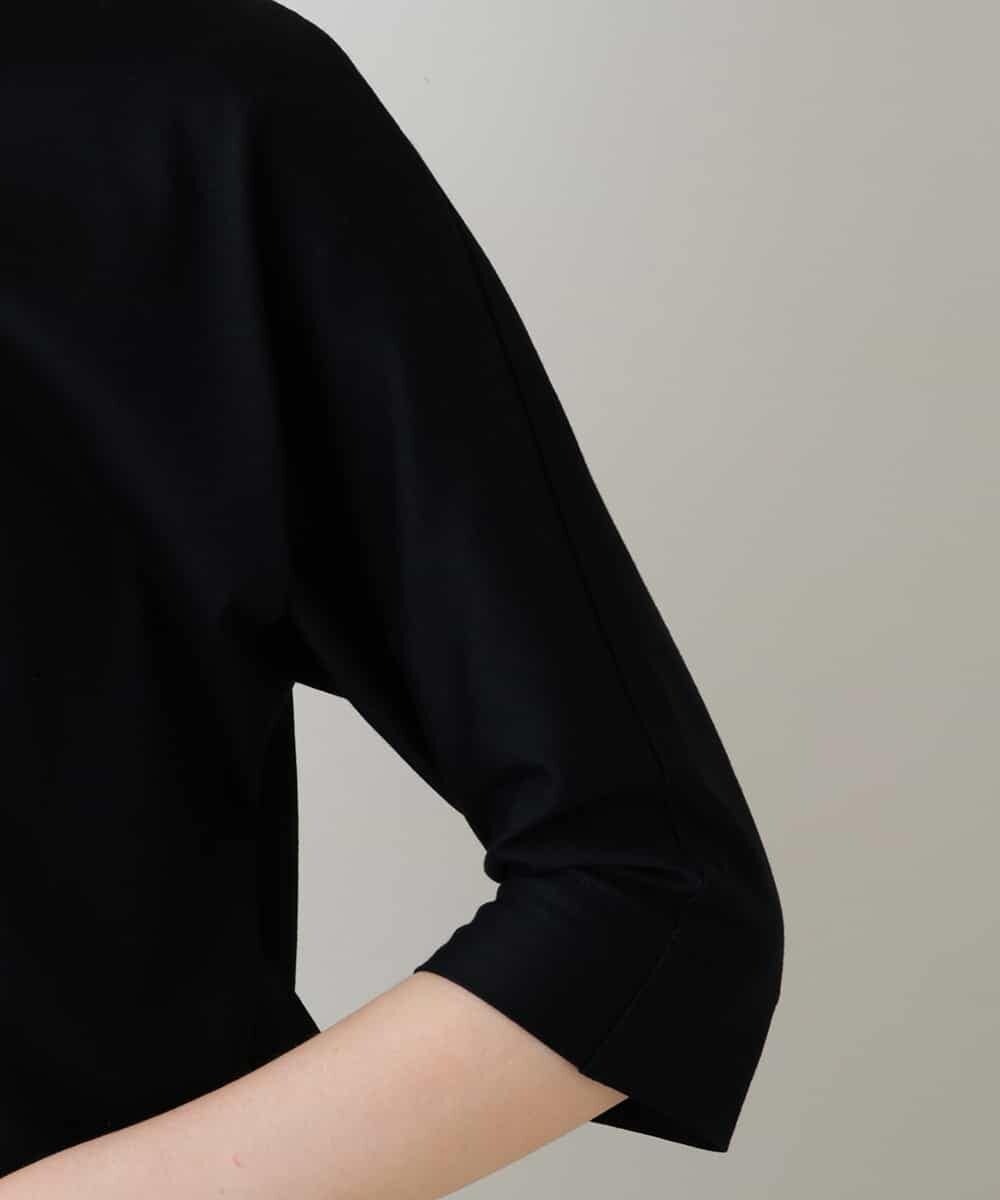 RHKJT03360 HIROKO KOSHINO(ヒロココシノ) 【洗える/日本製】ブレード刺繍デザインTシャツ ブラック