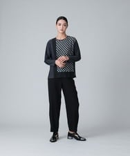 RHKJT12390 HIROKO KOSHINO(ヒロココシノ) 【洗える/日本製】メランジチェックプリントカットソー ダークグレー