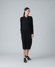 RHKJT17390 HIROKO KOSHINO(ヒロココシノ) 【洗える/日本製】Vラインレースカットソー ブラック