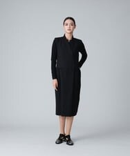RHKJT17390 HIROKO KOSHINO(ヒロココシノ) 【洗える/日本製】Vラインレースカットソー ブラック