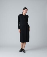 RHKJT17390 HIROKO KOSHINO(ヒロココシノ) 【洗える/日本製】Vラインレースカットソー ブラック