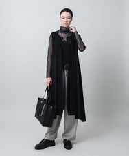RHKLB54250 HIROKO KOSHINO(ヒロココシノ) タートルネックチュールプルオーバー/日本製/洗える ブラック
