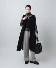 RHKLB54250 HIROKO KOSHINO(ヒロココシノ) タートルネックチュールプルオーバー/日本製/洗える ブラック