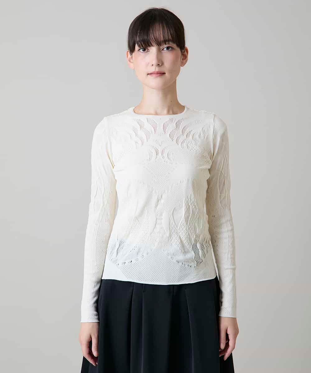 RHKLD03420 HIROKO KOSHINO(ヒロココシノ) 立体アートデザインプルオーバー /日本製/洗える アイボリー
