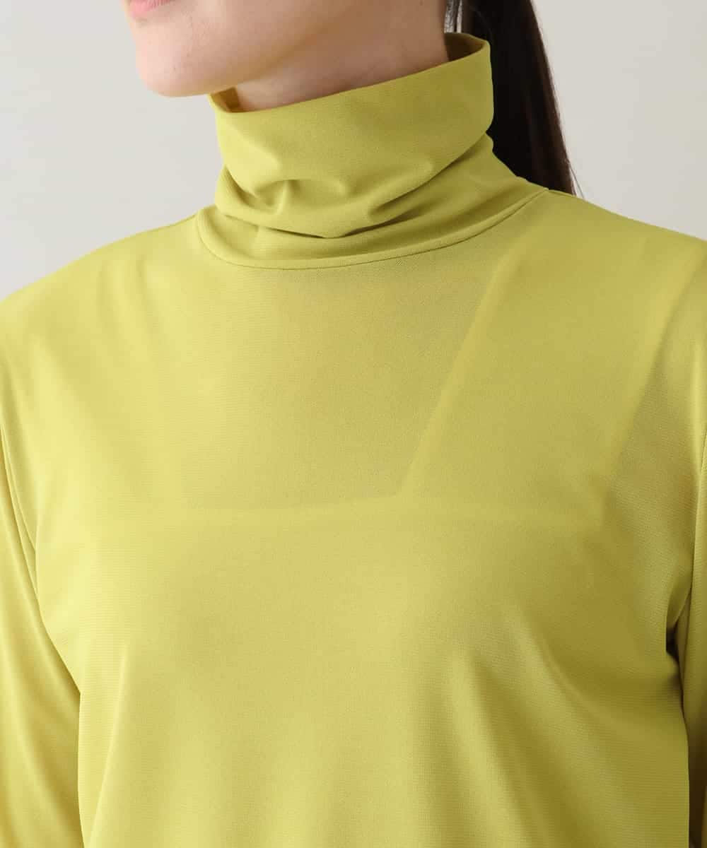 RHKLW01190 HIROKO KOSHINO(ヒロココシノ) ストレッチチュールハイネックプルオーバー/日本製/洗える イエロー