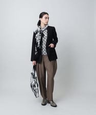 RHLAD04390 HIROKO KOSHINO(ヒロココシノ) フロントタックワイドテーパードパンツ/日本製/洗える ベージュ