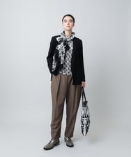 RHLAD04390 HIROKO KOSHINO(ヒロココシノ) フロントタックワイドテーパードパンツ/日本製/洗える ベージュ