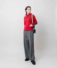 RHLAH05590 HIROKO KOSHINO(ヒロココシノ) 先染めストライプタックワイドパンツ /日本製 グレー