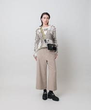 RHLAH10490 HIROKO KOSHINO(ヒロココシノ) サスティナブルウールストライプワイドパンツ /日本製 ベージュ
