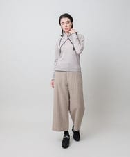 RHLAH10490 HIROKO KOSHINO(ヒロココシノ) サスティナブルウールストライプワイドパンツ /日本製 ベージュ