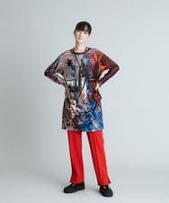 RHLAS56390 HIROKO KOSHINO(ヒロココシノ) 【洗える/日本製】センタープレスストレートパンツ レッド
