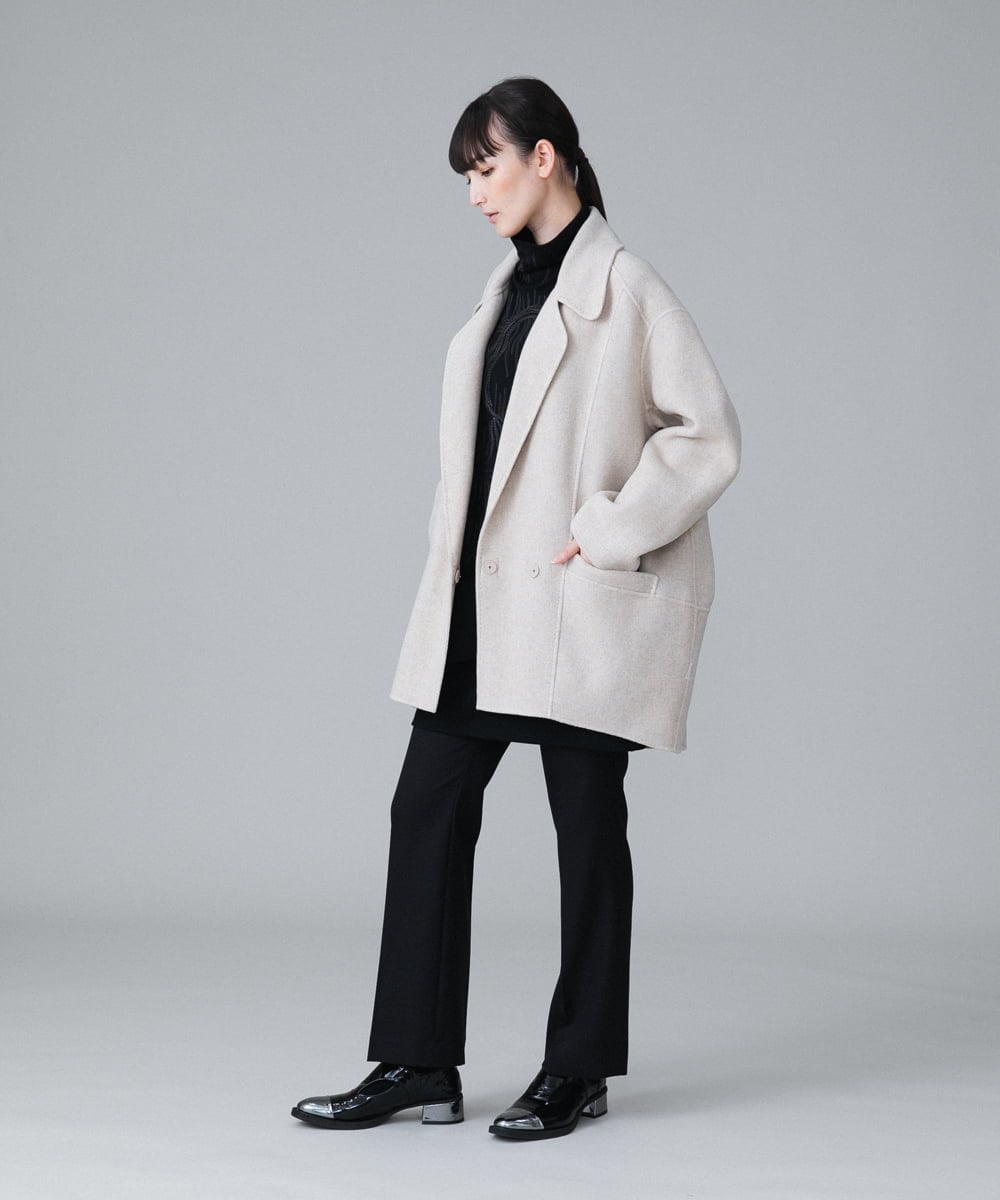 RHLAV05390 HIROKO KOSHINO(ヒロココシノ) 【日本製/洗える】パウダーツイルストレートパンツ ベージュ