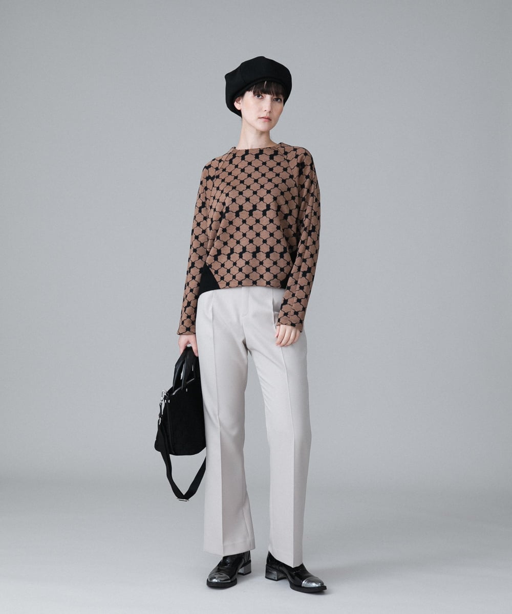 RHLAV05390 HIROKO KOSHINO(ヒロココシノ) 【日本製/洗える】パウダーツイルストレートパンツ ベージュ