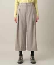 RHLED40430 HIROKO KOSHINO(ヒロココシノ) シャドーストライプクロップドワイドパンツ/日本製/洗える ベージュ