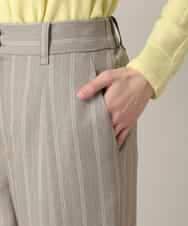 RHLED40430 HIROKO KOSHINO(ヒロココシノ) シャドーストライプクロップドワイドパンツ/日本製/洗える ベージュ