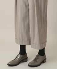 RHLED40430 HIROKO KOSHINO(ヒロココシノ) シャドーストライプクロップドワイドパンツ/日本製/洗える ベージュ