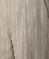 RHLED40430 HIROKO KOSHINO(ヒロココシノ) シャドーストライプクロップドワイドパンツ/日本製/洗える ベージュ