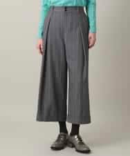RHLED40430 HIROKO KOSHINO(ヒロココシノ) シャドーストライプクロップドワイドパンツ/日本製/洗える ダークグレー