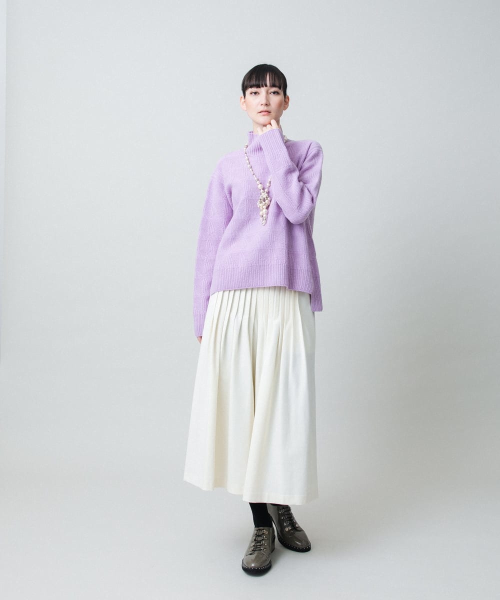 RHLED45430 HIROKO KOSHINO(ヒロココシノ) ピンタックフレアキュロットパンツ ホワイト