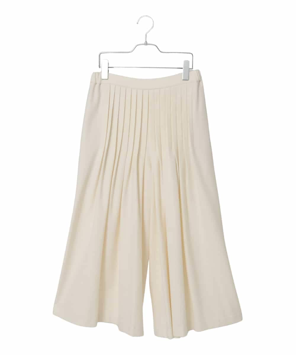 RHLED45430 HIROKO KOSHINO(ヒロココシノ) ピンタックフレアキュロットパンツ ホワイト