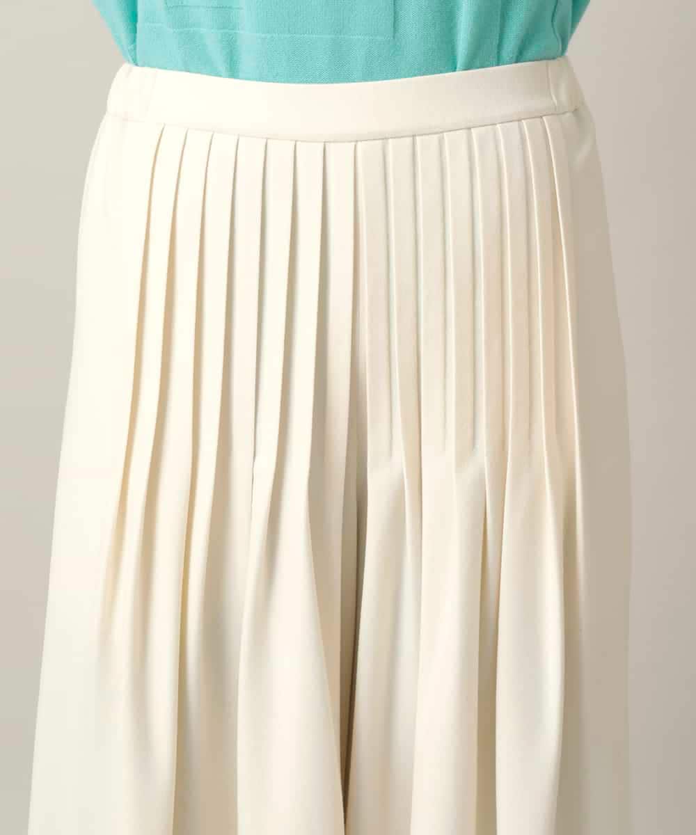 RHLED45430 HIROKO KOSHINO(ヒロココシノ) ピンタックフレアキュロットパンツ ホワイト