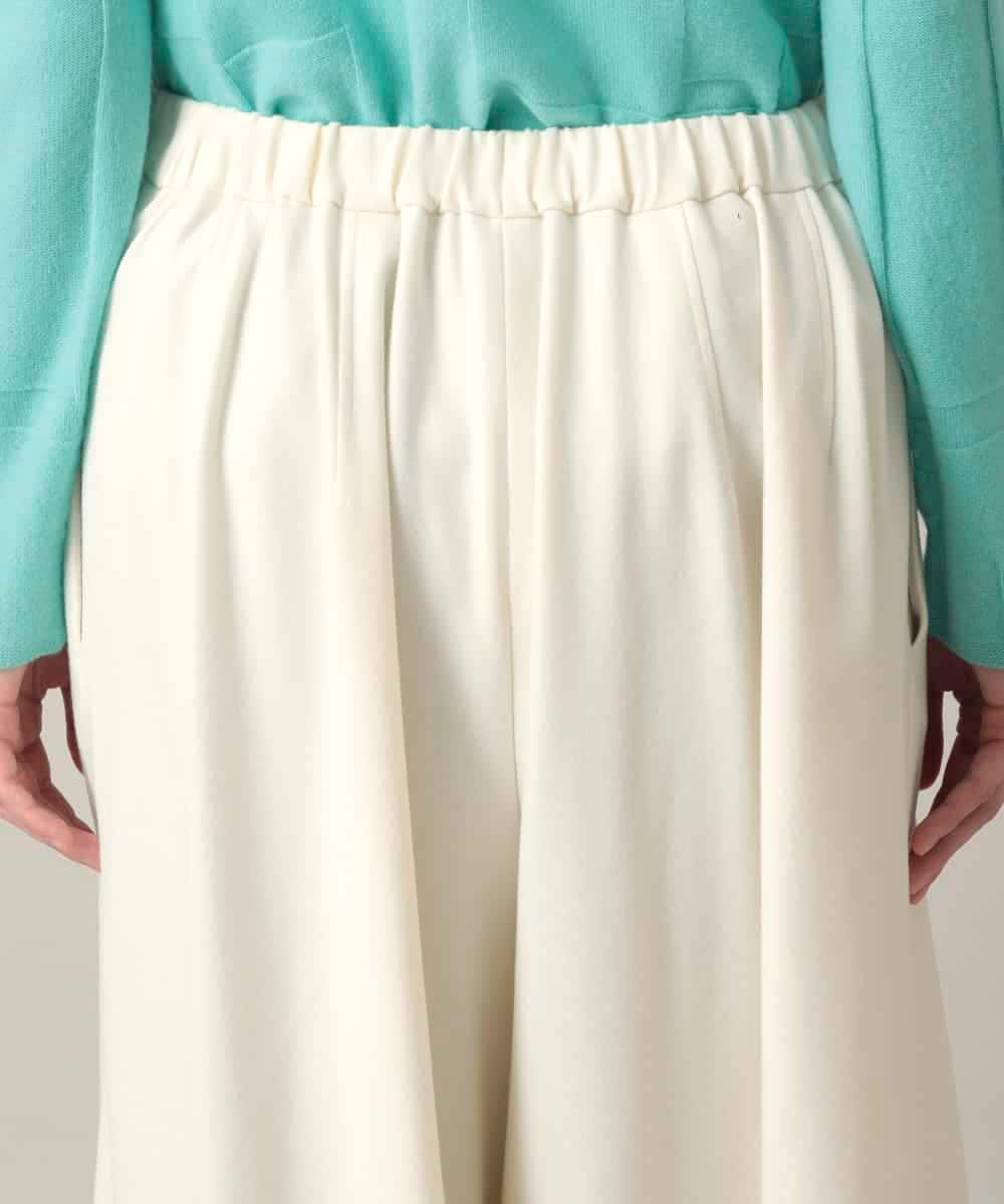 RHLED45430 HIROKO KOSHINO(ヒロココシノ) ピンタックフレアキュロットパンツ ホワイト