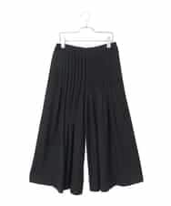 RHLED45430 HIROKO KOSHINO(ヒロココシノ) ピンタックフレアキュロットパンツ ブラック