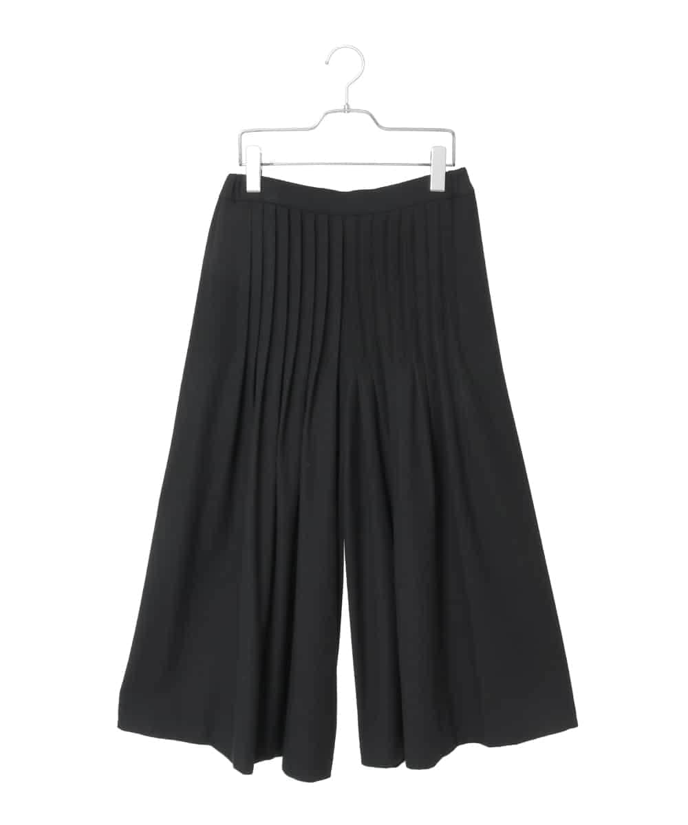RHLED45430 HIROKO KOSHINO(ヒロココシノ) ピンタックフレアキュロットパンツ ブラック