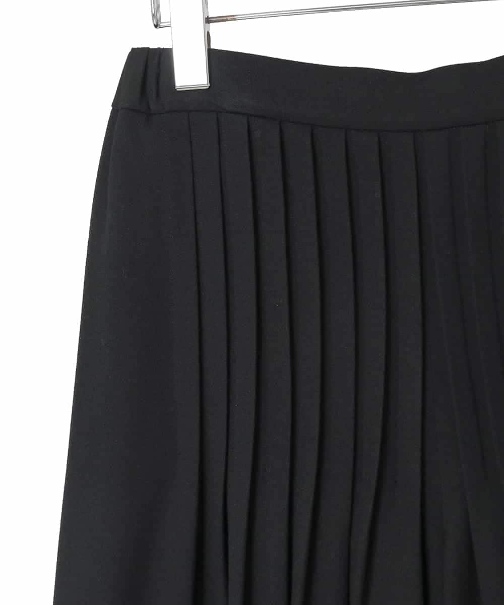 RHLED45430 HIROKO KOSHINO(ヒロココシノ) ピンタックフレアキュロットパンツ ブラック