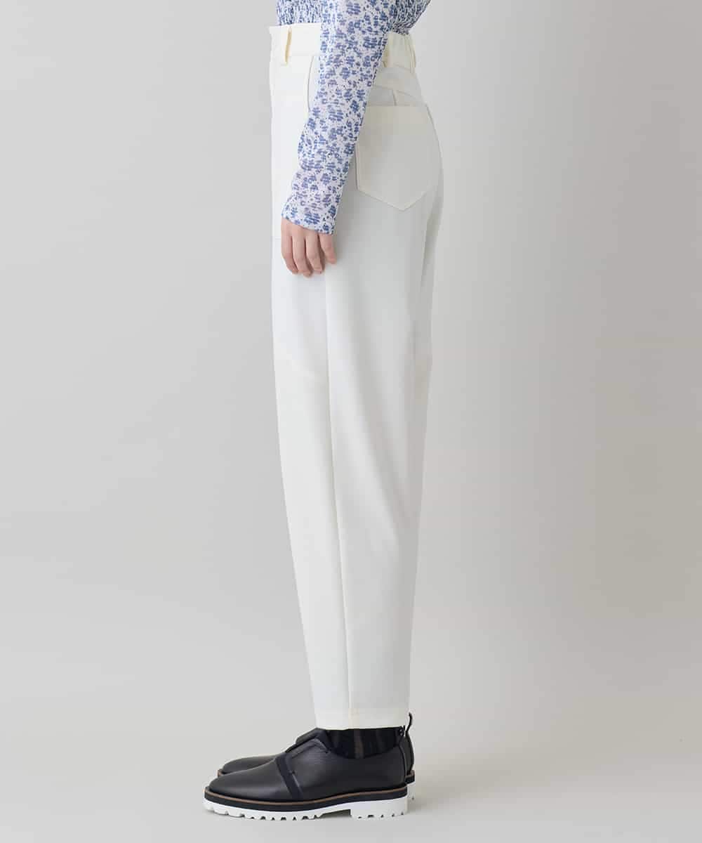 RHLED53390 HIROKO KOSHINO(ヒロココシノ) 立体テーパードジャージーパンツ /日本製/洗える ホワイト