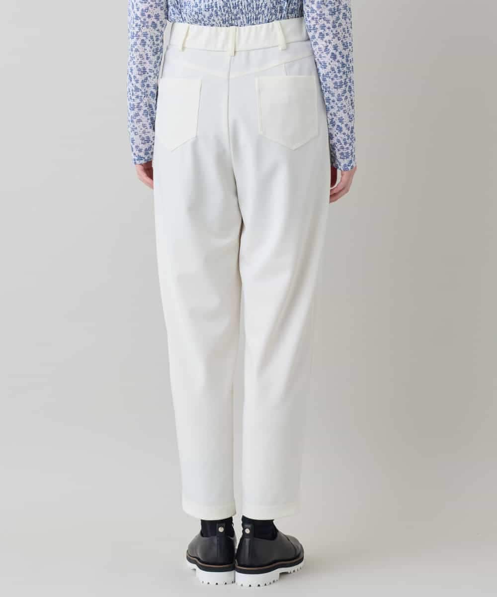 RHLED53390 HIROKO KOSHINO(ヒロココシノ) 立体テーパードジャージーパンツ /日本製/洗える ホワイト