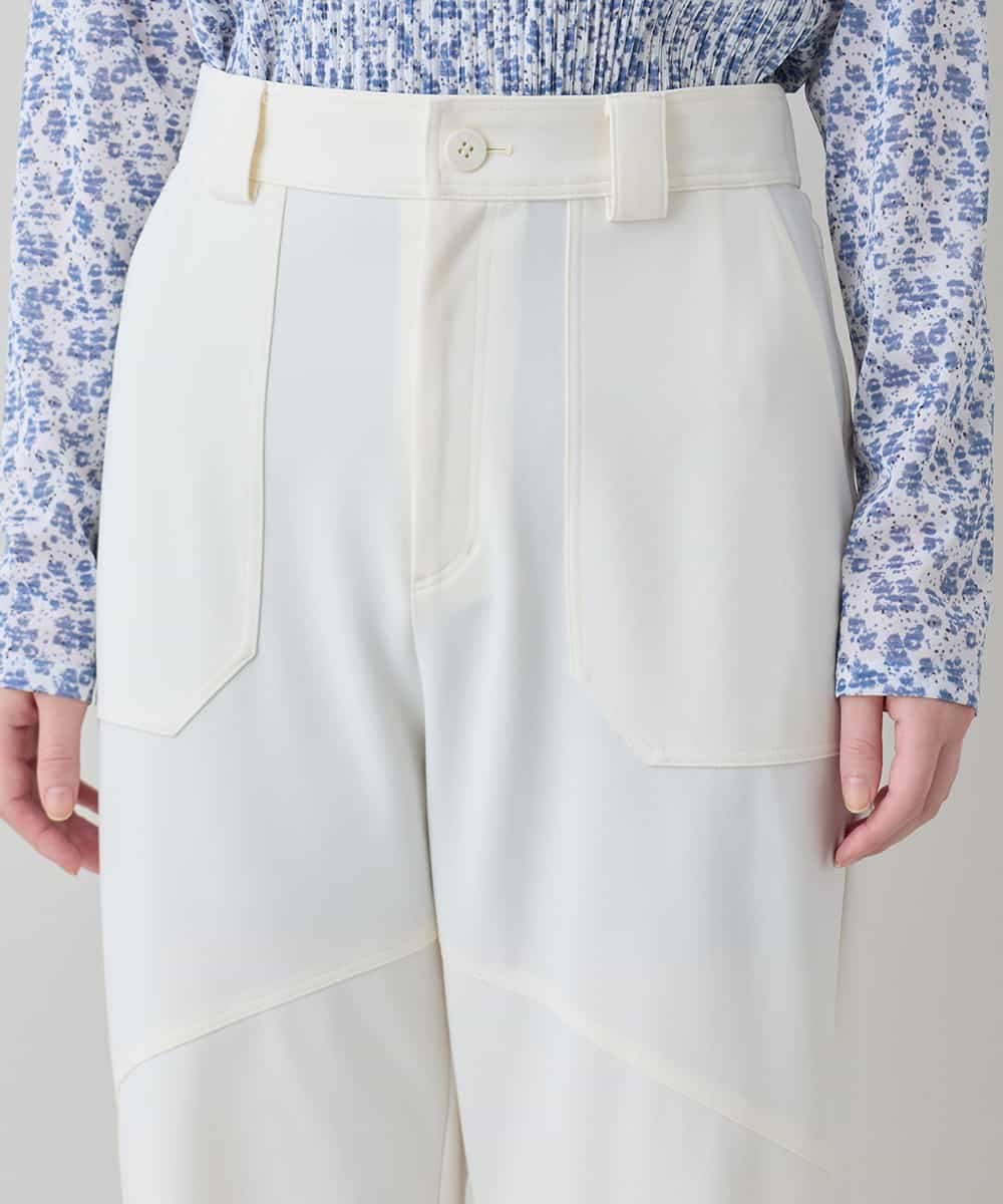 RHLED53390 HIROKO KOSHINO(ヒロココシノ) 立体テーパードジャージーパンツ /日本製/洗える ホワイト