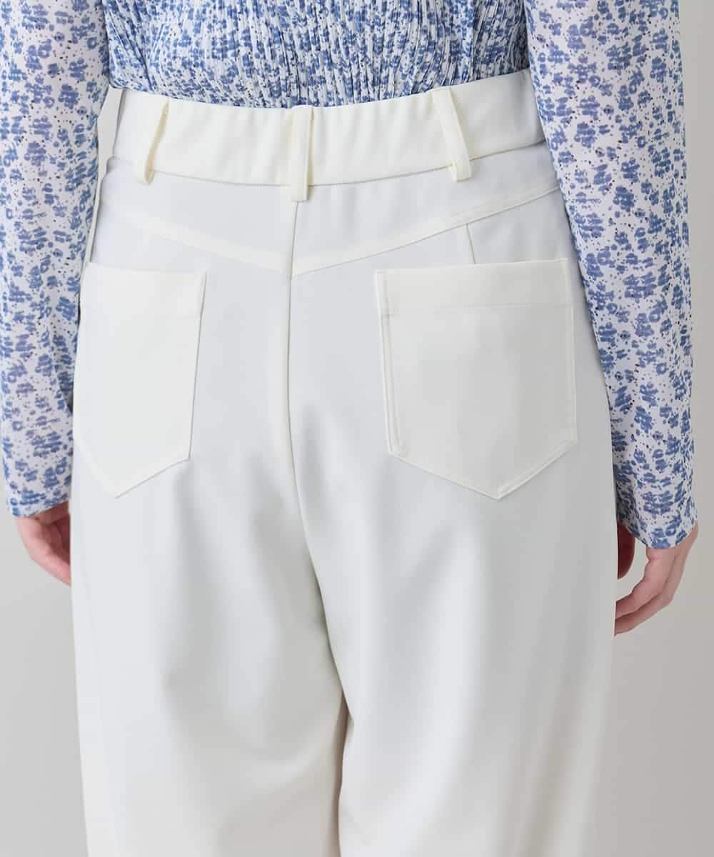 RHLED53390 HIROKO KOSHINO(ヒロココシノ) 立体テーパードジャージーパンツ /日本製/洗える ホワイト