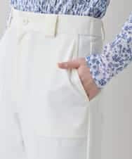 RHLED53390 HIROKO KOSHINO(ヒロココシノ) 立体テーパードジャージーパンツ /日本製/洗える ホワイト