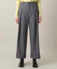 RHLEF41430 HIROKO KOSHINO(ヒロココシノ) シャドーストライプワイドパンツ/日本製/洗える ダークグレー