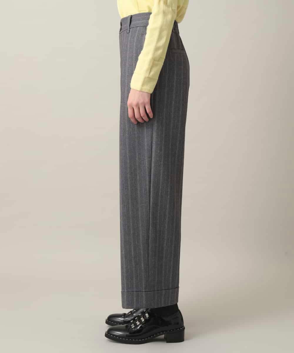 RHLEF41430 HIROKO KOSHINO(ヒロココシノ) シャドーストライプワイドパンツ/日本製/洗える ダークグレー