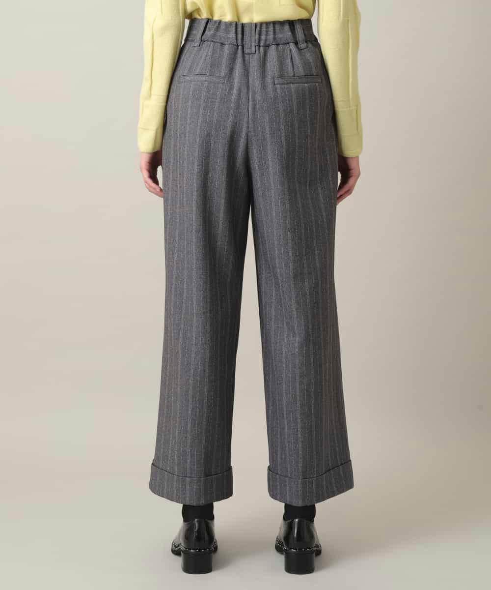 RHLEF41430 HIROKO KOSHINO(ヒロココシノ) シャドーストライプワイドパンツ/日本製/洗える ダークグレー