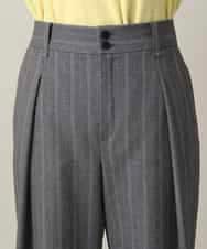 RHLEF41430 HIROKO KOSHINO(ヒロココシノ) シャドーストライプワイドパンツ/日本製/洗える ダークグレー