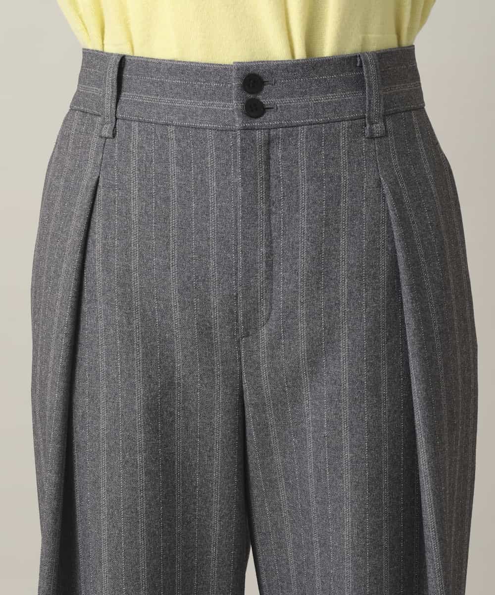 RHLEF41430 HIROKO KOSHINO(ヒロココシノ) シャドーストライプワイドパンツ/日本製/洗える ダークグレー