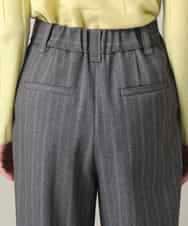 RHLEF41430 HIROKO KOSHINO(ヒロココシノ) シャドーストライプワイドパンツ/日本製/洗える ダークグレー